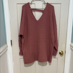 Women’s Super Soft Oversized Sweater in Dusty Pink Plus Size 2x by Pinque